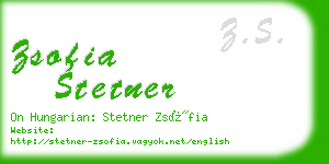 zsofia stetner business card